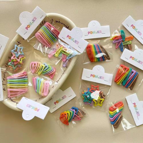 Clips del Pelo, aleación de zinc, barniz de secado al horno, Chica & diferentes estilos para la opción, color mixto, 10PCs/Bolsa, Vendido por Bolsa