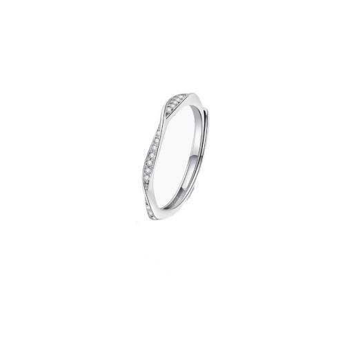 Zircon pavent argent sterling Bague, argent sterling 925, Placage, pavé de micro zircon & pour femme, argent, Vendu par PC