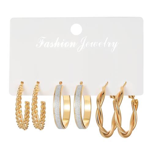 Zinc Alloy Earring Set, with Plastic Pearl, gold color plated & for woman, earring length 25-40mm [