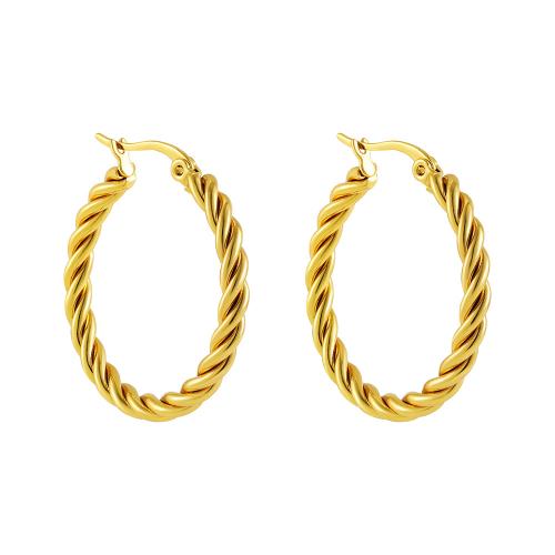 Stainless Steel Hoop Earring, 304 Stainless Steel, Vacuum Ion Plating, fashion jewelry & for woman, golden 