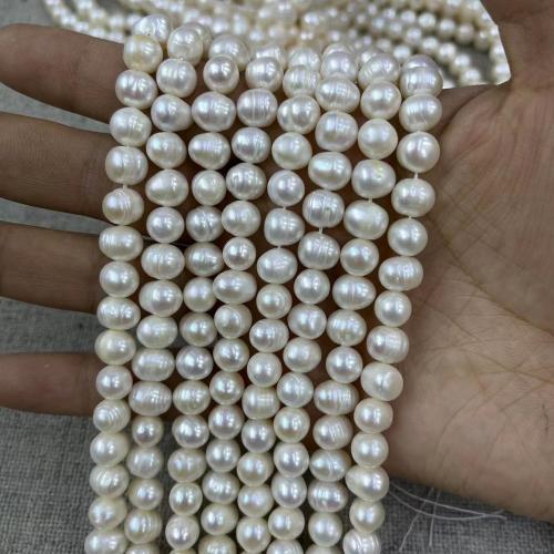 Natural Freshwater Pearl Loose Beads, DIY, white, Length about 7-8mm, Approx [