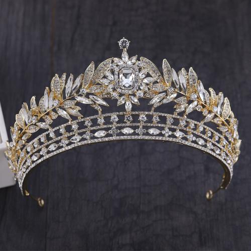 Tiaras nupciales, aleación de zinc, con Cristal, chapado, Joyería & para mujer, más colores para la opción, diameter 140mm, height 75mm, Vendido por UD