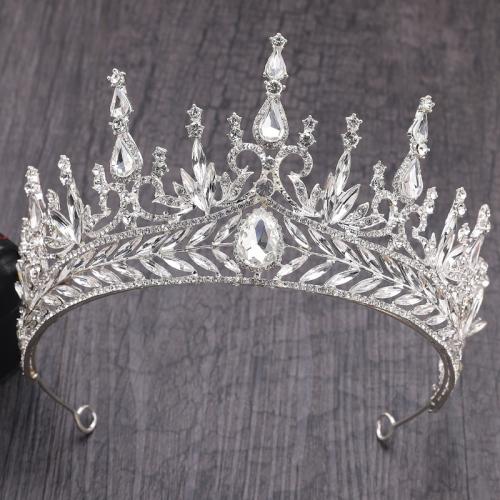 Tiaras nupciales, aleación de zinc, con Cristal, chapado, Joyería & para mujer, más colores para la opción, diameter 140mm, height 70mm, Vendido por UD