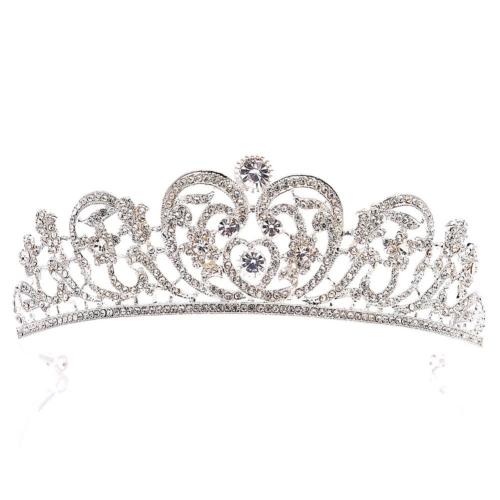 Tiaras nupciales, aleación de zinc, Joyería & para mujer & con diamantes de imitación, más colores para la opción, diameter 150mm, height 48mm, Vendido por UD