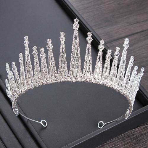 Tiaras nupciales, aleación de zinc, con Cristal, Joyería & para mujer & con diamantes de imitación, más colores para la opción, diameter 150mm, height 70mm, Vendido por UD