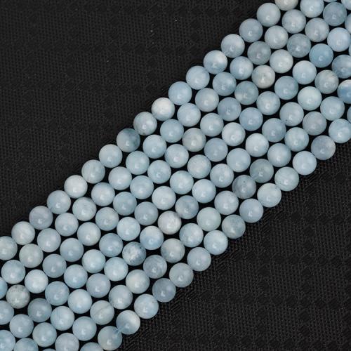 Aquamarine Beads, Round, polished, DIY Approx 38 cm 