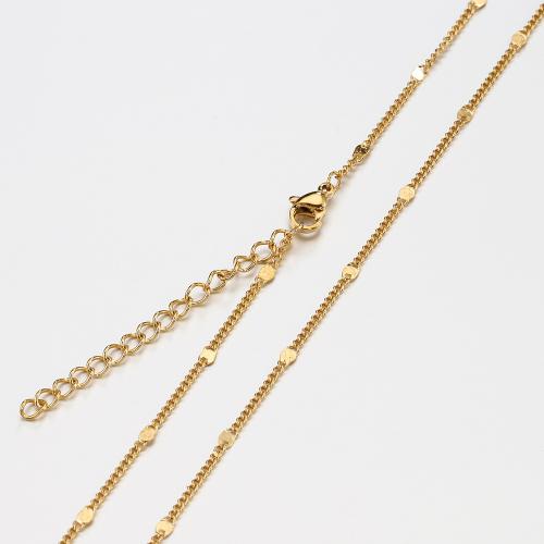 Stainless Steel Chain Necklace, 304 Stainless Steel, with 5cm extender chain, Vacuum Ion Plating, DIY Approx 45 cm 