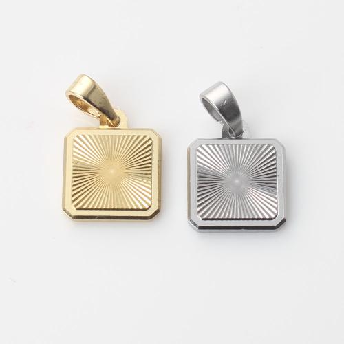 Brass Jewelry Pendants, Square, plated, DIY 