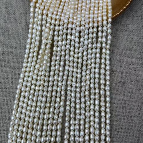 Perlas Arroz Freshwater, Perlas cultivadas de agua dulce, Joyería & Bricolaje & diverso tamaño para la opción, Blanco, longitud:aproximado 38 cm, Vendido por Sarta