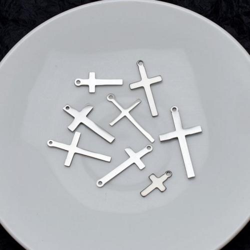 Stainless Steel Cross Pendants, 304 Stainless Steel, polished, DIY original color 