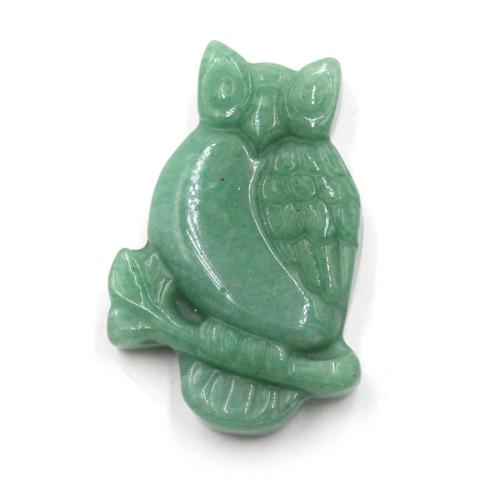 Gemstone Jewelry Pendant, Natural Stone, Owl, Carved, DIY [