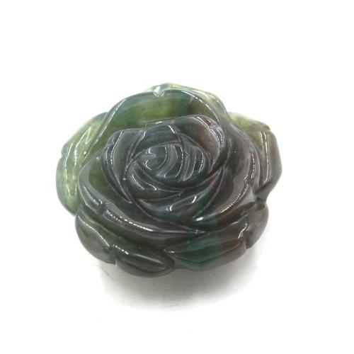 Gemstone Jewelry Pendant, Natural Stone, Rose, Carved, DIY [