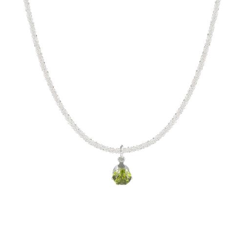 Collier en alliage de zinc, avec cristal, bijoux de mode & pour femme, blanc .2cm Environ 42.8 cm, Vendu par PC