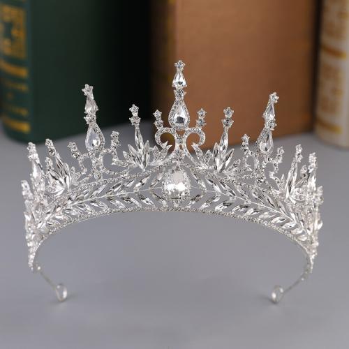 Tiaras nupciales, aleación de zinc, con Cristal, chapado, Joyería & para mujer & con diamantes de imitación, más colores para la opción, diameter 150mm, height 75mm, Vendido por UD