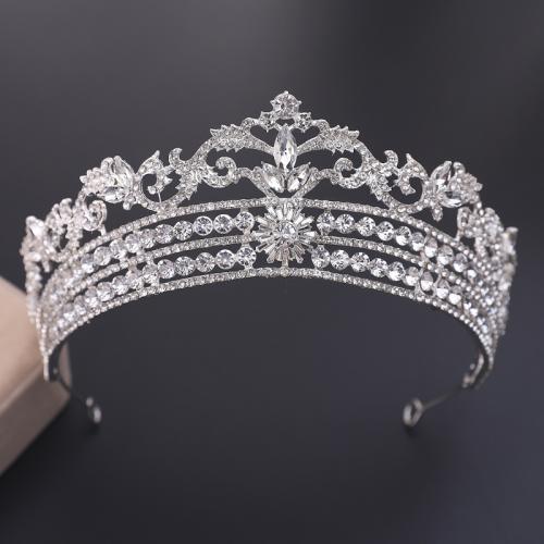 Tiaras nupciales, aleación de zinc, chapado, Joyería & para mujer & con diamantes de imitación, más colores para la opción, diameter 140mm, height 75mm, arc length 320mm, Vendido por UD