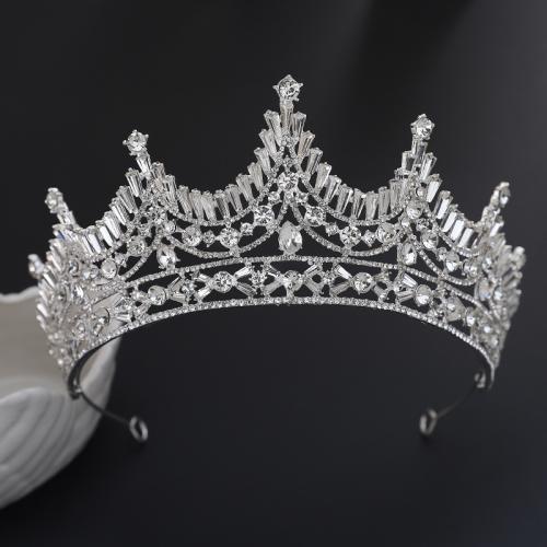 Tiaras nupciales, aleación de zinc, chapado, Joyería & para mujer & con diamantes de imitación, más colores para la opción, diameter 140mm, height 75mm, arc length 320mm, Vendido por UD