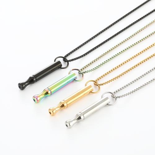 Collier de bijoux de titane, Acier titane, gravé, bijoux de mode & unisexe & styles différents pour le choix, plus de couleurs à choisir Environ 60 cm, Vendu par brin