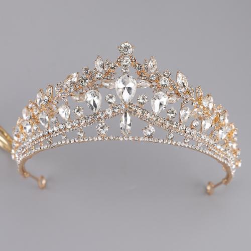 Tiaras nupciales, aleación de zinc, con Cristal, chapado, Joyería & para mujer & con diamantes de imitación, más colores para la opción, diameter 150mm, height 70mm, Vendido por UD