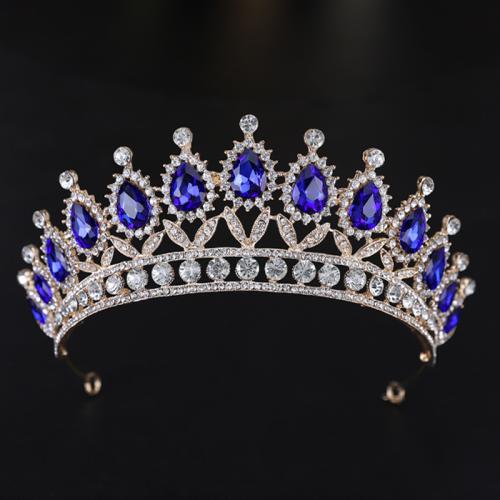 Tiaras nupciales, aleación de zinc, con Cristal, Joyería & para mujer & con diamantes de imitación, más colores para la opción, diameter 140mm, height 75mm, arc length 280-300mm, Vendido por UD