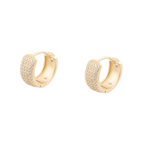 Cubic Zirconia Micro Pave Brass Earring, plated, micro pave cubic zirconia & for woman, golden 