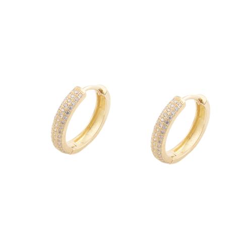 Cubic Zirconia Micro Pave Brass Earring, plated, micro pave cubic zirconia & for woman, golden 