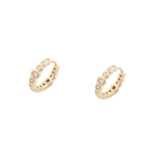 Cubic Zirconia Micro Pave Brass Earring, plated, micro pave cubic zirconia & for woman, golden 