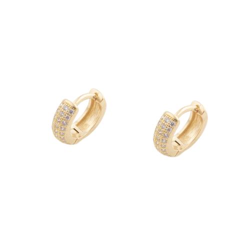 Cubic Zirconia Micro Pave Brass Earring, plated, micro pave cubic zirconia & for woman, golden 