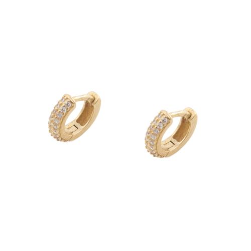 Cubic Zirconia Micro Pave Brass Earring, plated, micro pave cubic zirconia & for woman, golden 