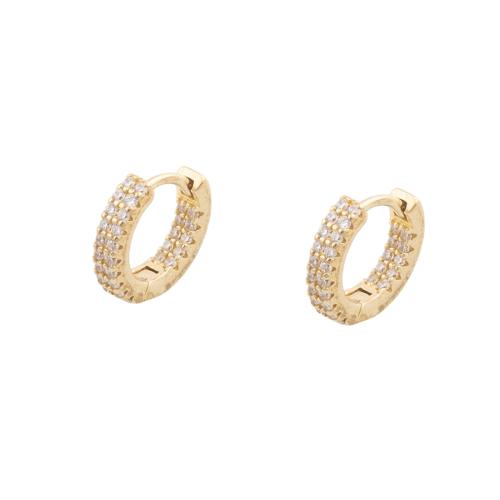 Cubic Zirconia Micro Pave Brass Earring, plated, micro pave cubic zirconia & for woman, golden 