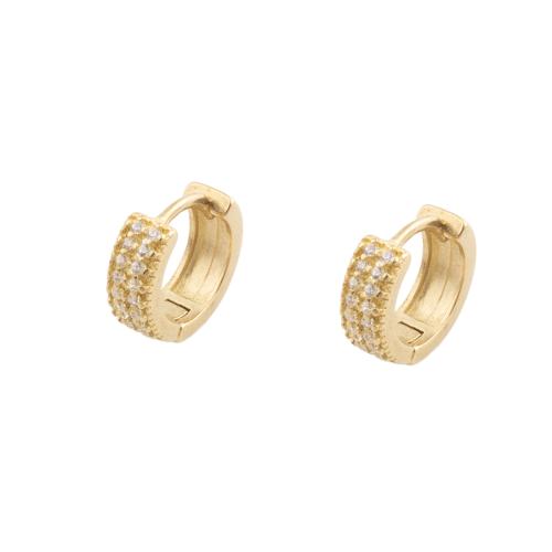 Cubic Zirconia Micro Pave Brass Earring, plated, micro pave cubic zirconia & for woman, golden 