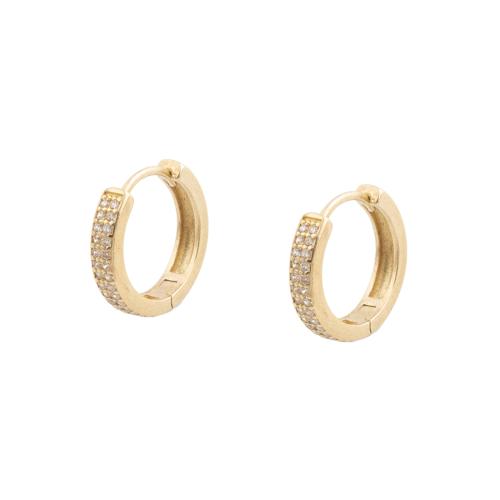 Cubic Zirconia Micro Pave Brass Earring, plated, micro pave cubic zirconia & for woman, golden 