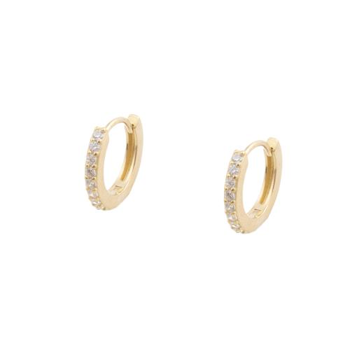 Cubic Zirconia Micro Pave Brass Earring, plated, micro pave cubic zirconia & for woman, golden 