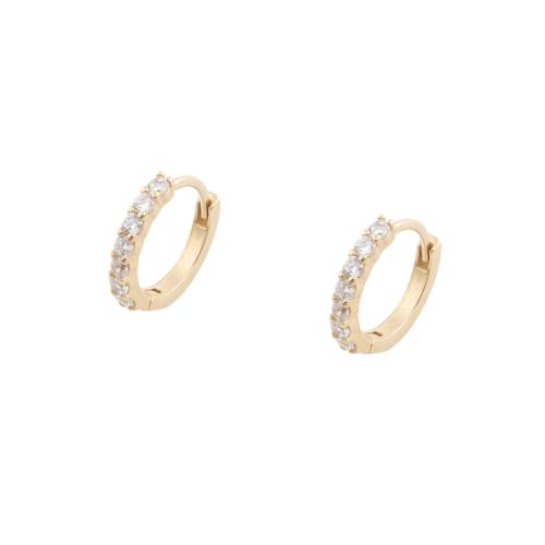 Cubic Zirconia Micro Pave Brass Earring, plated, micro pave cubic zirconia & for woman, golden 