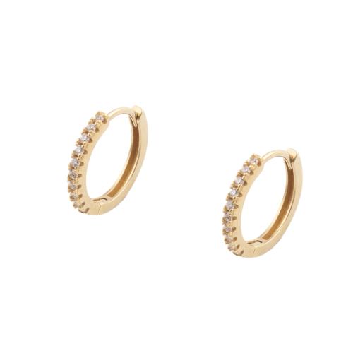 Cubic Zirconia Micro Pave Brass Earring, plated, micro pave cubic zirconia & for woman, golden 