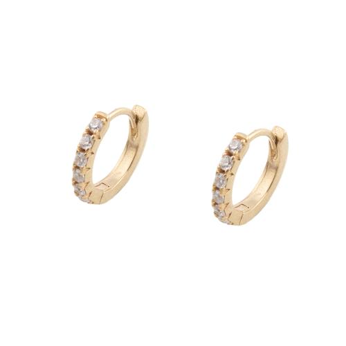 Cubic Zirconia Micro Pave Brass Earring, plated, micro pave cubic zirconia & for woman, golden 