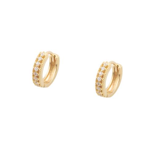 Cubic Zirconia Micro Pave Brass Earring, plated, micro pave cubic zirconia & for woman, golden 