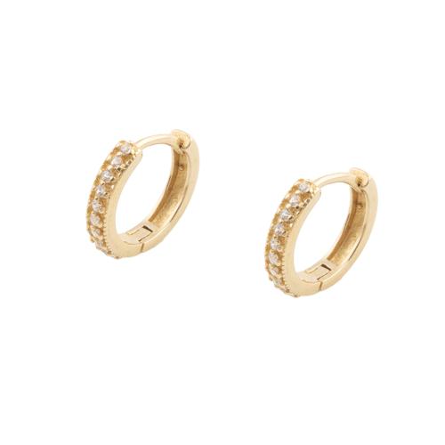 Cubic Zirconia Micro Pave Brass Earring, plated, micro pave cubic zirconia & for woman, golden 