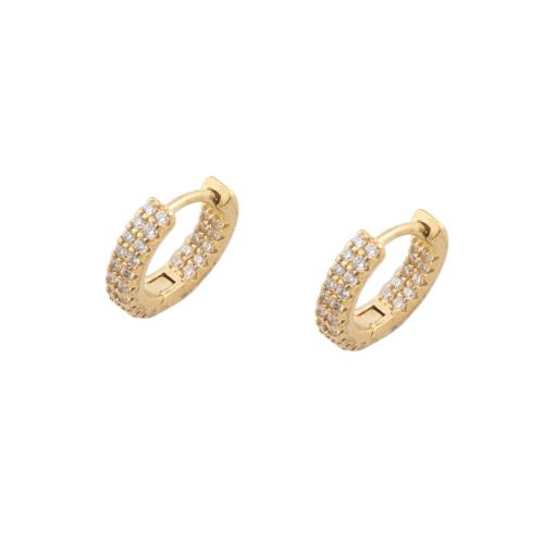 Cubic Zirconia Micro Pave Brass Earring, plated, micro pave cubic zirconia & for woman, golden 