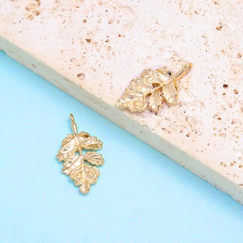 Stainless Steel Leaf Pendant, 304 Stainless Steel, Vacuum Ion Plating, DIY, golden 