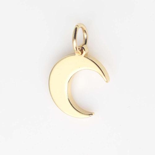 Brass Jewelry Pendants, Moon, gold color plated, DIY 