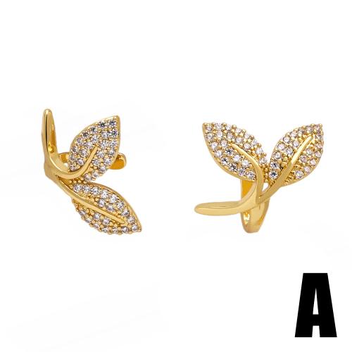 Cubic Zirconia Micro Pave Brass Earring, plated, fashion jewelry & micro pave cubic zirconia, golden 