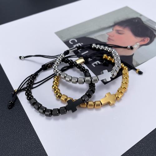 304 Stainless Steel Bracelet, with Cotton Thread, plated, fashion jewelry & Unisex Approx 320 mm 