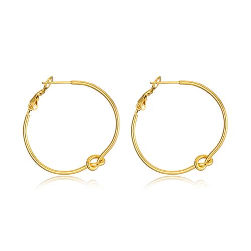 Stainless Steel Hoop Earring, 304 Stainless Steel, 18K gold plated, fashion jewelry & for woman, golden 