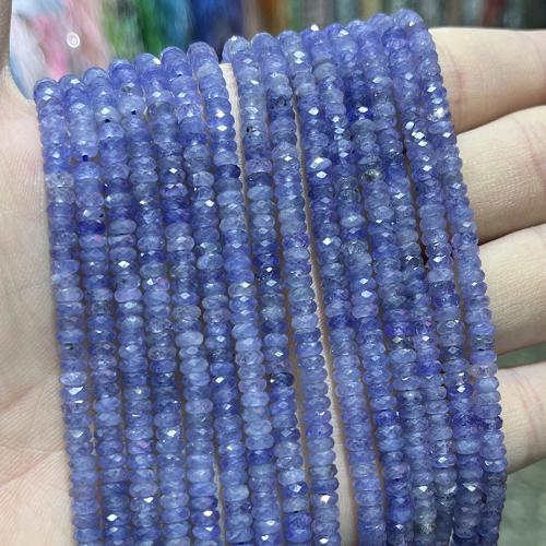 Single Gemstone Beads, Tanzanite, Abacus, fashion jewelry & DIY & faceted, blue Approx 38 cm 