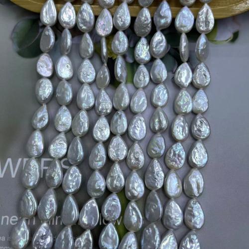 Perlas De Gota De Agua Dulce Cultivada, Perlas cultivadas de agua dulce, Joyería & Bricolaje, Blanco, 10x14mm, aproximado 30PCs/Sarta, Vendido por Sarta