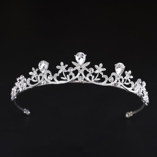 Tiaras nupciales, aleación de zinc, chapado, Joyería & para mujer & con diamantes de imitación, más colores para la opción, diameter 140mm, height 50mm, arc length 280-300mm, Vendido por UD