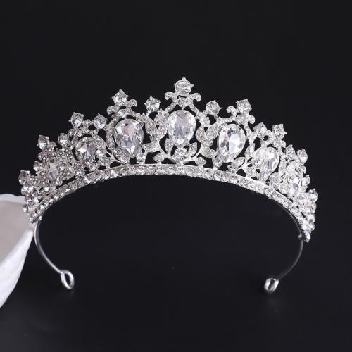 Tiaras nupciales, aleación de zinc, con Cristal, chapado, Joyería & para mujer & con diamantes de imitación, más colores para la opción, 140x70mm, Vendido por UD