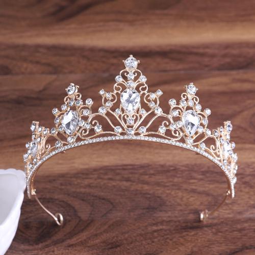 Tiaras nupciales, aleación de zinc, con Cristal, chapado, Joyería & para mujer & con diamantes de imitación, más colores para la opción, 140x70mm, Vendido por UD