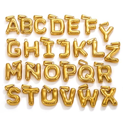 Stainless Steel Letter Pendant, 304 Stainless Steel, DIY 21mm [