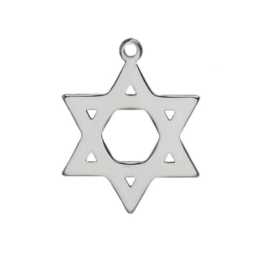 304 Stainless Steel Pendant, Hexagram, polished, DIY, original color 